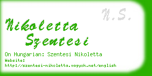 nikoletta szentesi business card